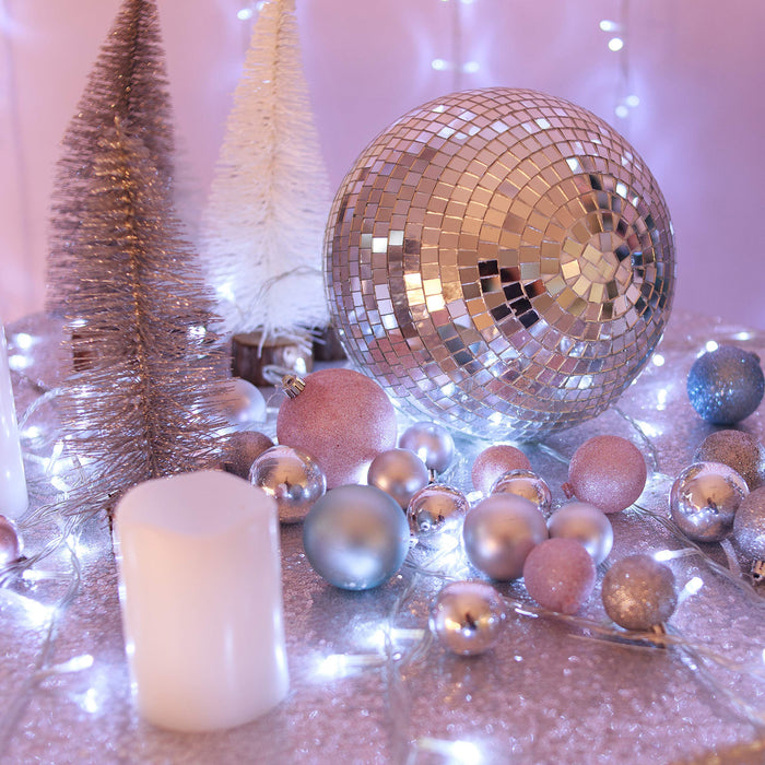 Mirror Ball - Silver Hanging Disco Ball Party Decoration Accessories for 70s Parties