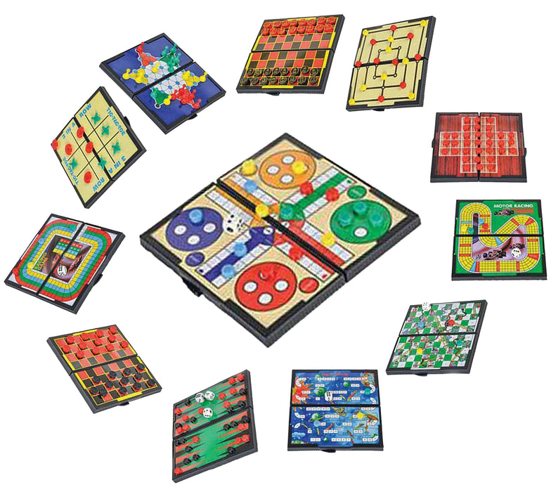magnetic travel board games-road trip entertainment, checkers, chess, chinese checkers, tic tac toe, backgammon, snakes and ladders, solitaire, nine mens morris, auto racing, ludo, space venture