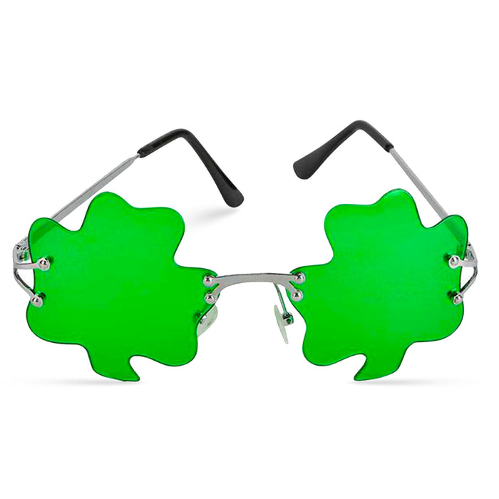 St. Patricks Day Irish Shamrock Leaves Green Leprechaun Costume Glasses, 1 Pair