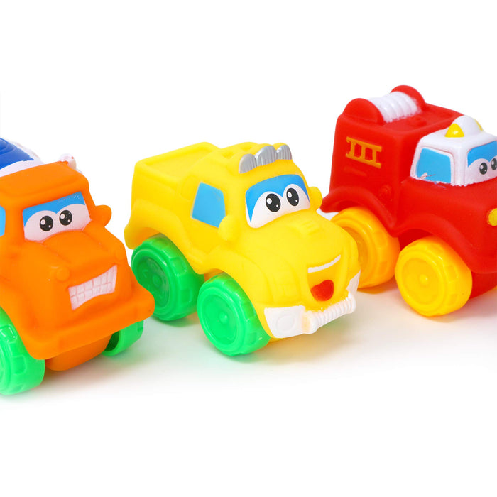 Baby Cars - Soft Rubber Toy Vehicles for Babies and Toddlers - 12 Pieces