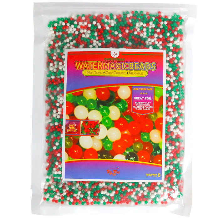 Floral Christmas Pearl Vase Filler Beads - Red Green and White Christmas Gel Balls for Vase Or Candle Fillers for Centerpiece Decoration