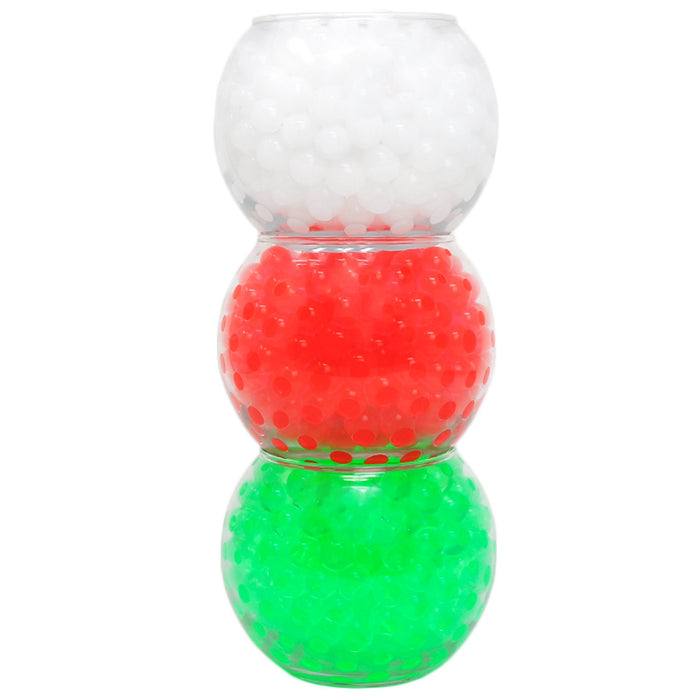 Floral Christmas Pearl Vase Filler Beads - Red Green and White Christmas Gel Balls for Vase Or Candle Fillers for Centerpiece Decoration