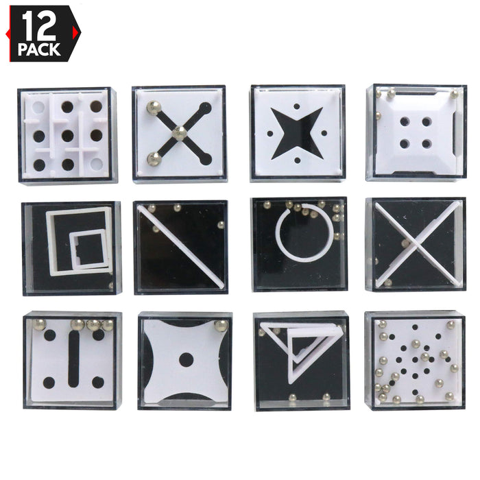 IQ Party Favor Games - Cube Puzzle Stocking Stuffers for Kids and Adults - 12 Puzzles