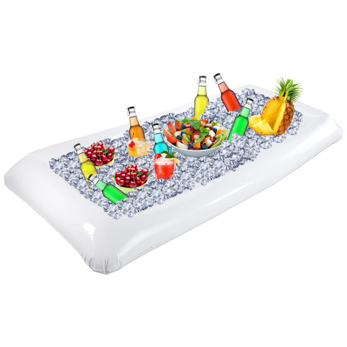 Outdoor Inflatable Buffet Cooler Server - White Blow Up Cooling Tub For Serving Buffet Style Picnic