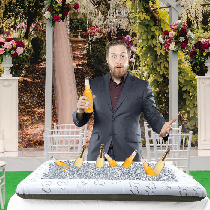 Outdoor Inflatable Buffet Cooler Server - Heart Blow Up Cooling Tub For Serving Buffet Style Picnic