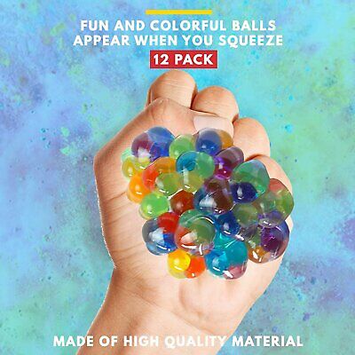 Mesh Balls - Squishy Fidget Balls Stress Reliever Party Favors - 12 Pack Single, FBA, In Stock
