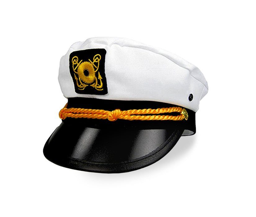 Adult Yacht Captain Hat; Halloween, Masquerade Dress Up Costume Party Cap, One Size