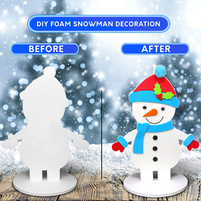 Holiday Crafts - Christmas Foam Arts N Craft Snowman Table Top Decorations Kit For Kids
