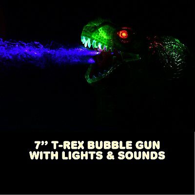 T-Rex Bubble Gun Shooter Green - Tyrannosaurus Fun Kids Outdoor Gun Shooter