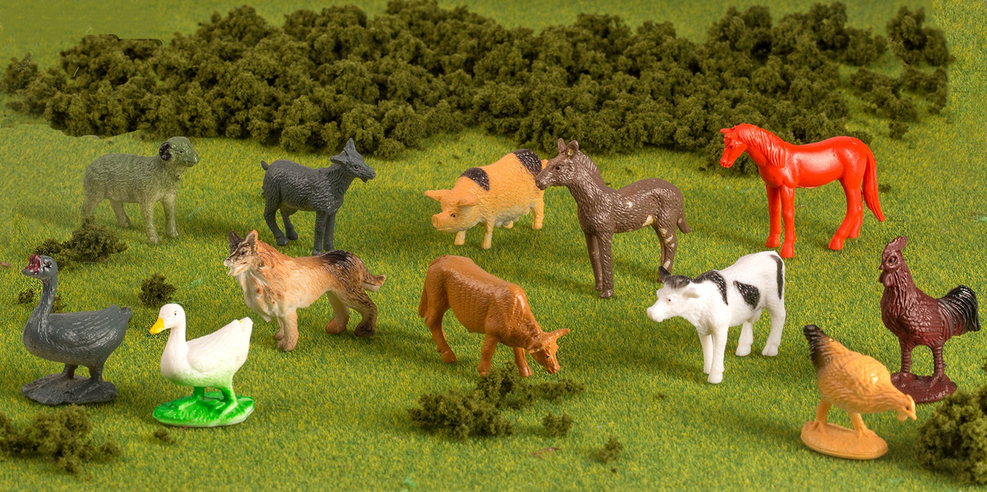 100 Piece Party Pack Mini Farm Animals - Plastic Mini Educational Animal Toys - Fun Gift Party Giveaway