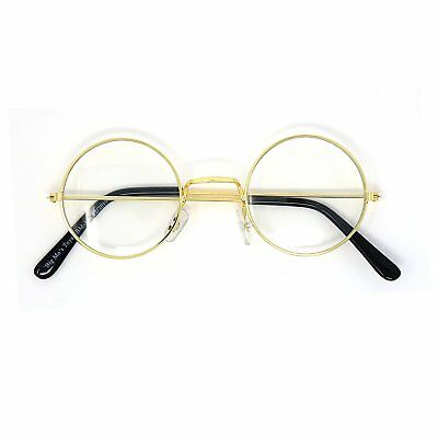 Gold Wire Rimmed Round Costume Glasses, 1 Pair.
