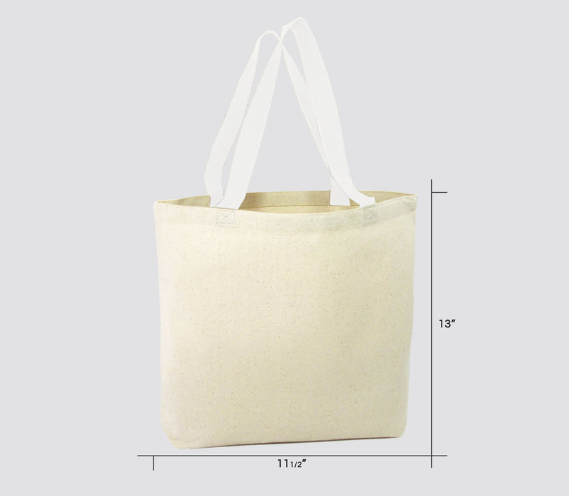 (12 Pack) 1 Dozen - Heavy Cotton Canvas Tote Bag  