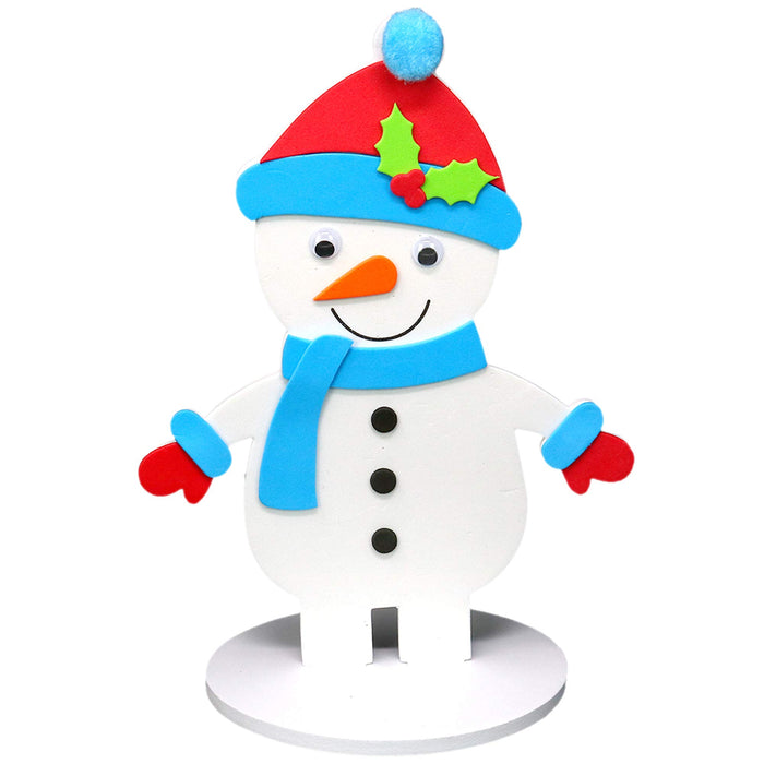 Holiday Crafts - Christmas Foam Arts N Craft Snowman Table Top Decorations Kit For Kids