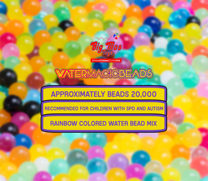 Water Beads Colorful Floral Gel Pearl Balls for Vase, SPD Or Sensory Exploration (Rainbow)