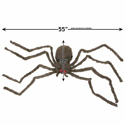 Creepy Spider - Hairy Real Look Tarantula Spider with Red LED Eyes - 1 Piece