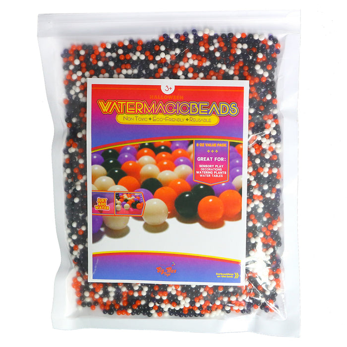 Floral Halloween Pearl Water Beads - Orange Purple Black and White Halloween Gel Balls for Vase Or Candle Fillers for Centerpiece
