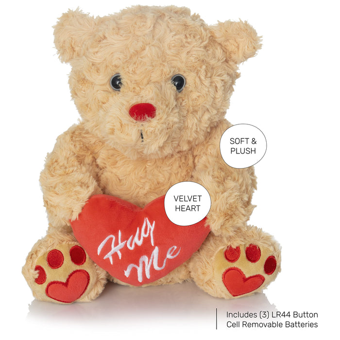 I Love You 10'' Teddy Bear w/ Heart,Soft Plush Bear Doll Stuffed
