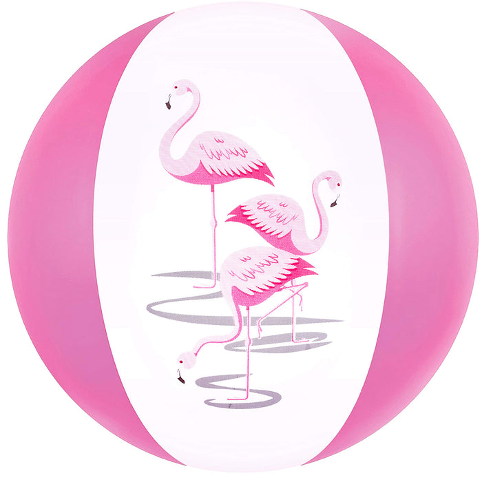 16" Pink Flamingo Party Pack Inflatable Beach Balls - Beach Pool Pink/Flamingo Themed Party Toys (12 Pack)