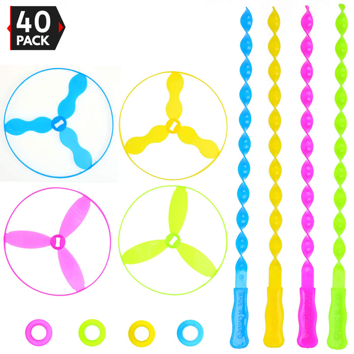 Flying Discs - Twist Disc Flyer Saucers For Party Favors And Prizes - 40 Sets