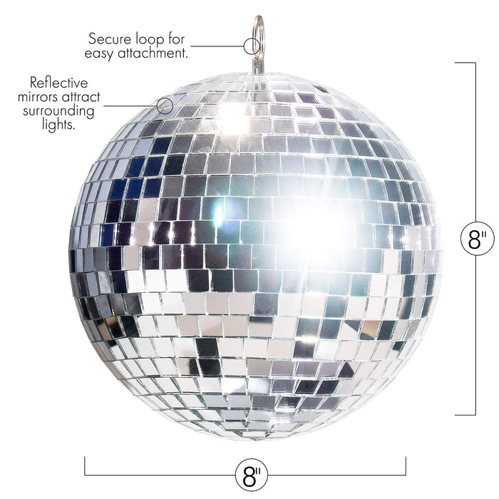 8 Inch Mirror Disco Ball Great for Stage Lighting Effect or as a Room  decor. (Gold)