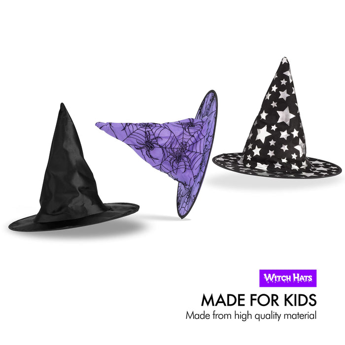Halloween Witch Hats Costumes for Kids – Varied Designs 10 Pack