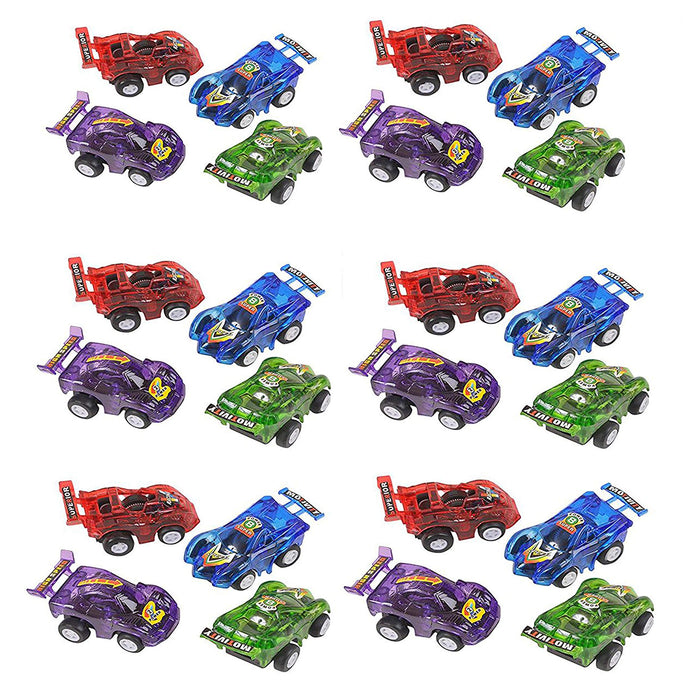2.5" Party Pack Assorted Pull Back Racing Cars - 24 Pieces