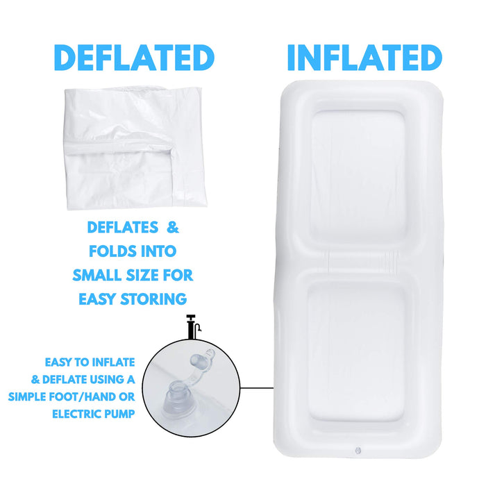 Outdoor Inflatable Buffet Cooler Server - White Blow Up Cooling Tub With Divider For Serving Buffet Style Picnic