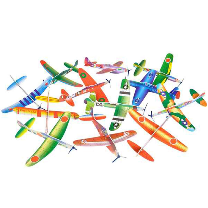 12 Pack 8 Inch Glider Planes - Birthday Party Favor Plane, Great Prize, Handout Glider, Flying Models, One Dozen