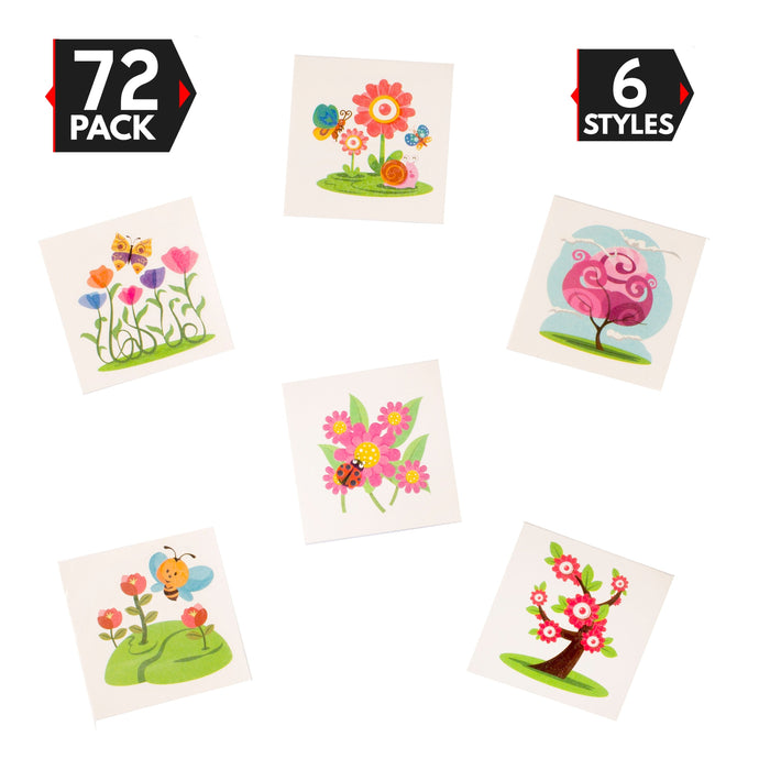 72 Pack Spring and Summer Assorted Design Temporary Tattoos