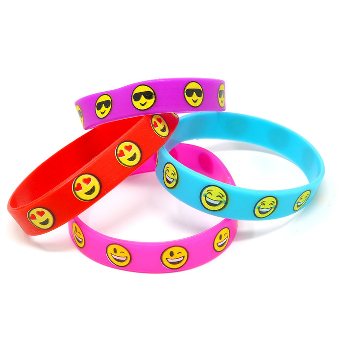 Emoji Silicone Bracelets Party Favors - Pinata / Goody Bag Fillers For Every Event - 36 Pieces
