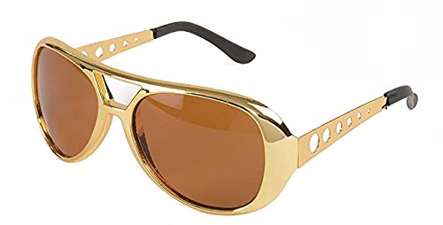 Toys Rockstar 50s, 60s Style Aviator Shades, Gold Celebrity Sunglasses 1 Pair