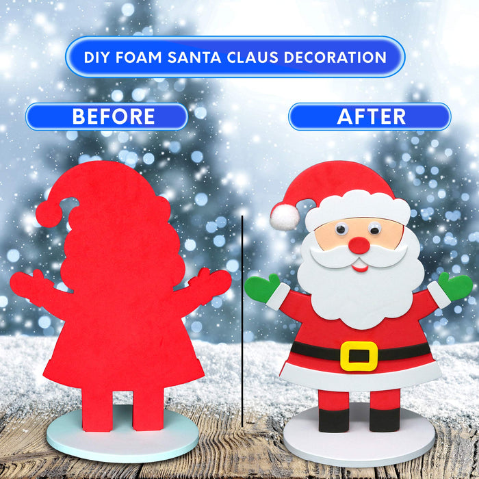 Holiday Crafts - Christmas Foam Arts N Craft Santa Table Top Decorations Kit for Kids