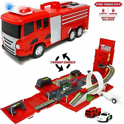 Firetruck Playset - Fire Truck And Playset With Cars All In One - Ideal For Kids Gifts